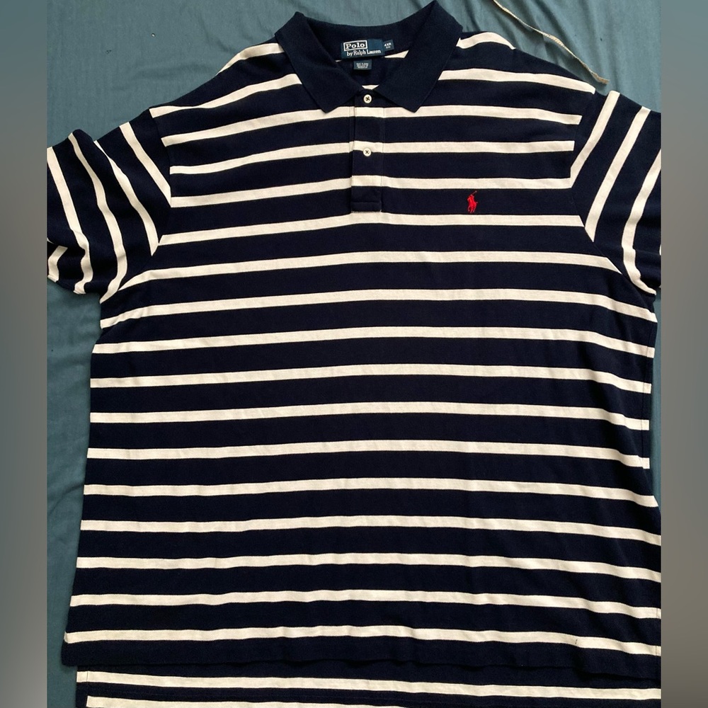 Polo Ralph Lauren shirt men’s size(4XB) blue and white striped polo